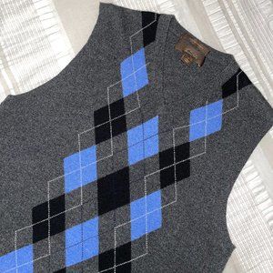 Tasso Elba Cashmere Argyle V - Neck Sweater Vest
